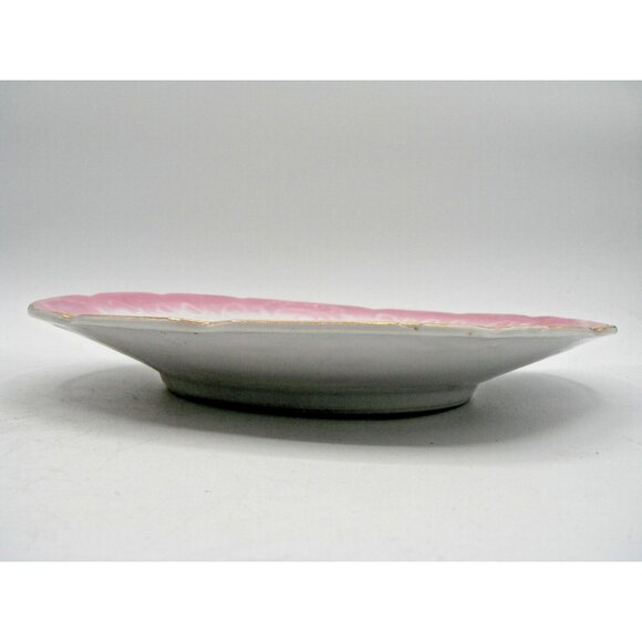 Plate 8" Pink Floral Trim Embossed Gold Edging Trim 1960s Replacement Ironstone? - Picture 3 of 10